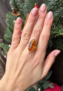 Pierścionek bursztyn  