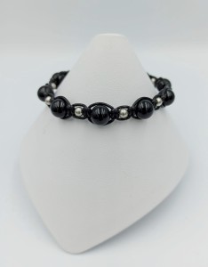 Bransoleta pleciona onyks kuleczki