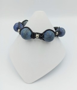 Bransoleta pleciona matowy lapis lazuli