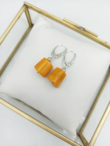 Kolczyki  koral żółty