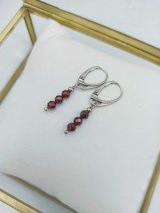 Kolczyki granat fasetowany