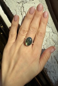 Pierścionek labradoryt  owal  
