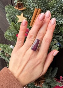 Pierścionek rubin fasetowany     